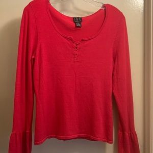 INC Bright Red Peasant style Sweater